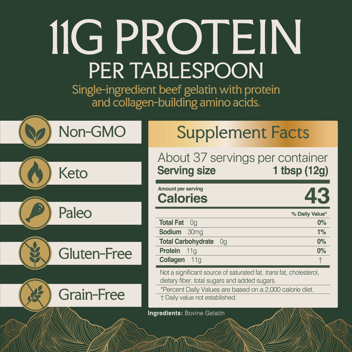 Grass Fed Gelatin Powder